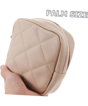 Mini Leather Bracers Makeup Kit Storage Bag - Portable Multifunctional Organizer for Lipsticks, Period Pouch, and Cosmetics - Beige 13x13cm - Buy Online on GoSupps.com