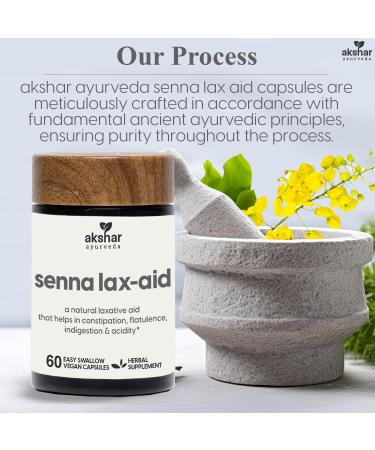 AKSHAR Ayurveda - Senna Lax Aid Herbal Constipation Relief & Laxative - Natural Bloating, Gas, Indigestion & Constipation Supplement - Vegan Cruelty Free (60 Count) - Buy Online on GoSupps.com
