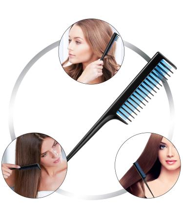 3 Piece Triple Teasing Comb Set for Women - Back Combing & Adding Volume - Black and Blue - Buy Online on GoSupps.com