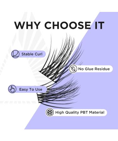 Beyelian C Curl Cluster Eyelashes - 48 PCS Luxury DIY Individual Lashes 0.07mm 16mm | Super Thin Black Band for At-Home Extensions - Buy Online on GoSupps.com