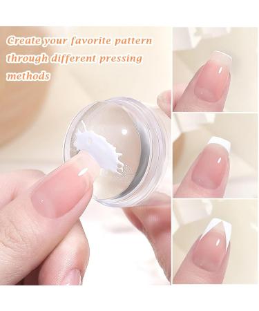 4-Piece Nail Art Stamper Kit | Silicone Clear Stamps & Scraper | DIY Manicure Tools for French Nail Design - Buy Online on GoSupps.com