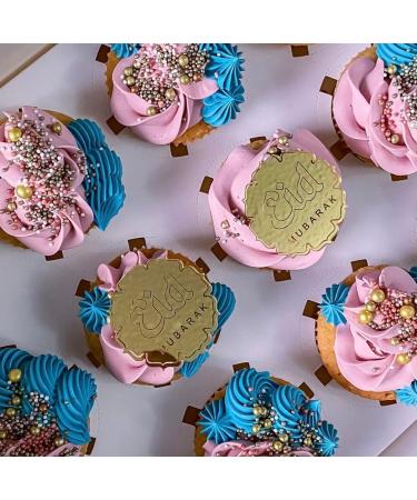 6 Eid Mubarak Cupcake Disc Toppers Gold Silver Eid Cuocake Discs Eid Cake Toppers Eid Gift Tags Eid Gift Charms Eid Cake Decorations. (Gold) - Buy Online on GoSupps.com