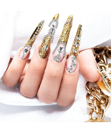 1300Pcs Crystal Nail Rhinestones Set with Pickup Pen & Tweezer - Multi Shapes 3D Rhinestones for Nail Art, Makeup & Crafts - Transparent - Buy Online on GoSupps.com