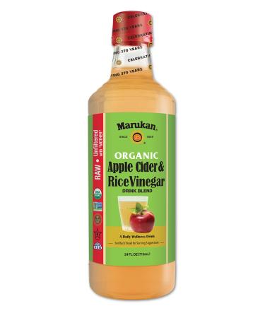 Marukan Organic Apple Cider Vinegar & Rice Vinegar Drink Blend, 24 Ounce Glass Bottle Apple and Rice 24 Ounce (Pack of 1)