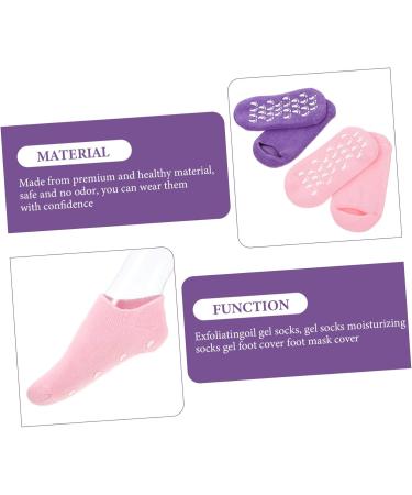 minkissy 2 Pairs Gel Socks Cracked Heel Repair Moisturizing Socks for Foot Care Foot Spa Sock Heel Socks for Dry Cracked Feet Comfortable Socks Miss Vegetable Gel Facial Mask Household 22x10x1cm - Buy Online on GoSupps.com