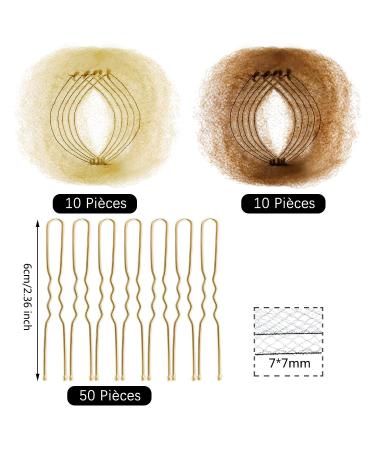 Hair Network Bun Dutt Nets - 20 Invisible Hair Bun Accessories & 50 U-Shape Styling Tools for Dancers & Girls - Buy Online on GoSupps.com