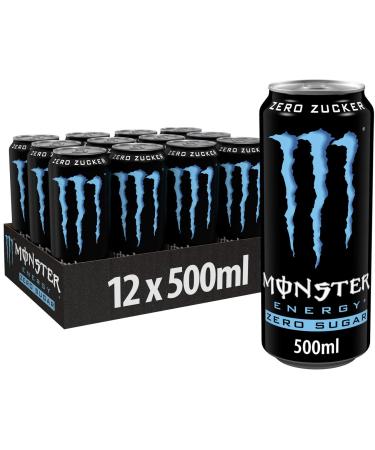 Monster Energy Absolutely Zero - caffeinated energy drink with a classic monster taste - without sugar - in practical disposable doses (12 x 500 ml)