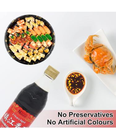Premium Chinkiang Black Rice Vinegar 19.61 Fl Oz - 3 Years Aged Chinese Black Vinegar for Dumplings, Xiao Long Bao, Sushi & More - Buy Online on GoSupps.com