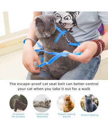Adjustable Cat Harness and Leash Set - 2 Pieces of Nylon Vest with Safe Outbreak Features Ideal for Small Cats and Rabbits - Includes Pet Dishes - Buy Online on GoSupps.com