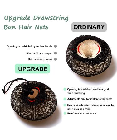6PCS Reusable Black Bun Hair Nets Set - Elastic Mesh Cover for Ballerina Dancer, Nurse, Skater - Stretch Lace Hair Accessories for Women & Girls - Large Size - Buy Online on GoSupps.com