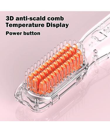 Hair Straightening Brush - USB Rechargeable & Anti-Scald Hot Brush for Silky Hair | 1 Step Heated Styling Comb for All Hair Types - Purple - Buy Online on GoSupps.com