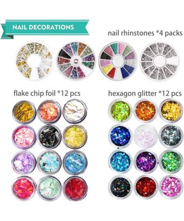 AIFAIFA 69Pcs Nail Art Kit for Beginners - Nail Brushes, Organizer, Tape Strips, Rhinestones, Glitters, Decals, Sequins, Sponge, Pen, Tweezers - Buy Online on GoSupps.com