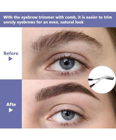 2Pcs Stainless Steel Black Eyebrow Trimming Scissors with Comb - Lightweight, Detachable, Ergonomic Handle - Ideal for Men and Women - Buy Online on GoSupps.com