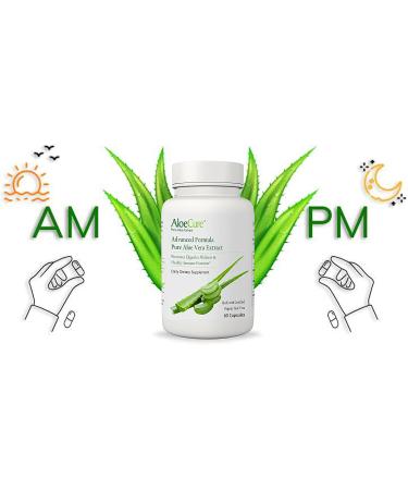 AloeCure Organic Aloe Vera Capsules - 60 Capsules, 130,000mg Equivalent - 1 Bottle - Buy Online on GoSupps.com