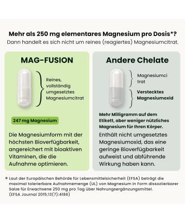Magnesium Citrate and Vitamins B6 B9 Folate B12 and D3 Fatigue Muscle Function Joints and Homocysteine - 120 Capsules - MAG-FUSION - Buy Online on GoSupps.com