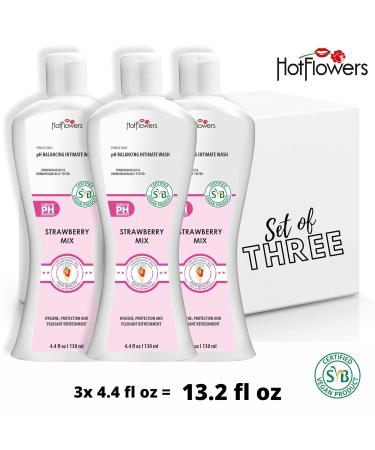 HOT FLOWERS Strawberry Mix Feminine Wash - pH Balanced for Women's Intimate Care - Gynecologist Tested - 4.4 oz - Buy Online on GoSupps.com