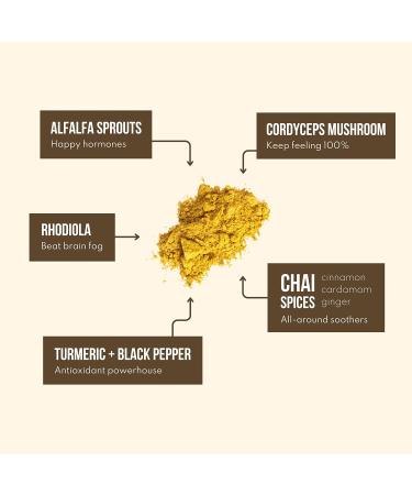 Chai Balance Sprout Powder - Organic Caffeine-Free Golden Milk with Turmeric Adaptogens & Warming Spices - Buy Online on GoSupps.com