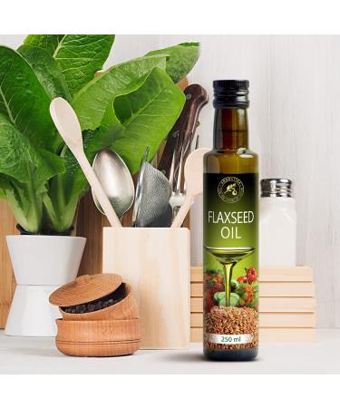 Buy Linseed Oil 250ml - Natural Cold-Pressed Omega 3 & 6 - Ideal for Dressings Sauces & Baking - Glass Bottle - Buy Online on GoSupps.com