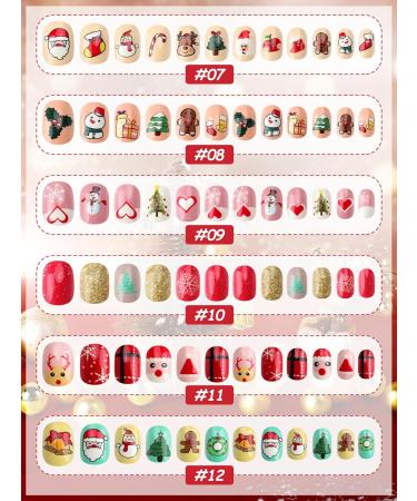 Kalolary 288PC Christmas Press-On Nails for Kids | Fun 3D Santa Snowman Tree Designs | Holiday Nail Art Decoration - Buy Online on GoSupps.com