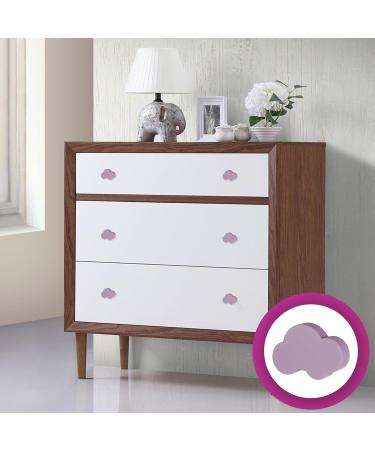 Euioovm Cute Purple Gray Cloud Drawer Buttons for Kids - 6 Pack Cartoon Cabinet Pulls with Screws - Buy Online on GoSupps.com