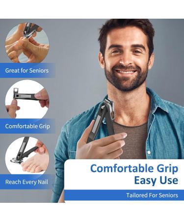 Nail Clippers for Seniors | Artfuy 360 Rotary Heavy Duty Stainless Steel Toe Nail Clippers for Thick Nails - Long Handle | Ideal for Men & Women - Buy Online on GoSupps.com