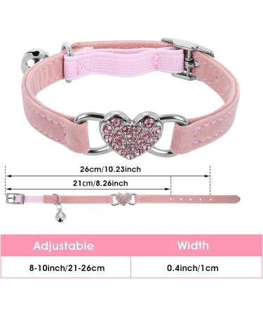 Shop Cobee Bling Heart Cat Neck Band - Adjustable Rhinestone Pet Collar with Bell for Small Cats & Dogs - Pink/Black - Buy Online on GoSupps.com