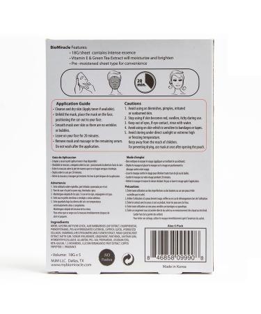 BioMiracle Aloe Collagen Essence Anti-Aging Face Mask - 10 Pack Hydrating Revitalizing Treatment - Buy Online on GoSupps.com