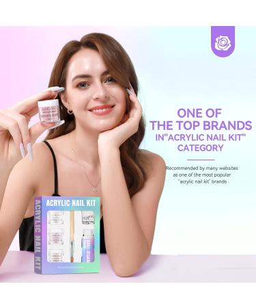 SAVILAND Acrylic Nail Kit for Beginners - Clear Nude & Pink Powder Monomer Set Brush & Cuticle Oil - Professional DIY Nail Art - Buy Online on GoSupps.com