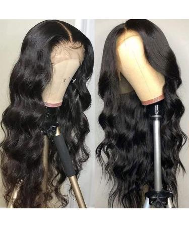 Exalelr 20 Inch Body Wave Lace Front Wig Human Hair HD Lace 150 Density - Natural Black for Black Women - Buy Online on GoSupps.com