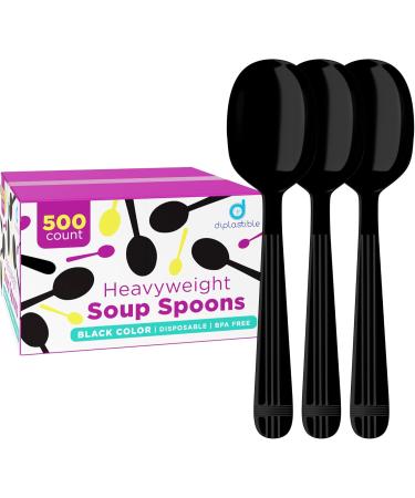Plastic Spoons Heavy Duty - Plastic Soup Spoons - Disposable Spoons Plastic Utensils - Plastic Cutlery for Parties and Events Pack of 500 (Soup Spoons) - Buy Online on GoSupps.com