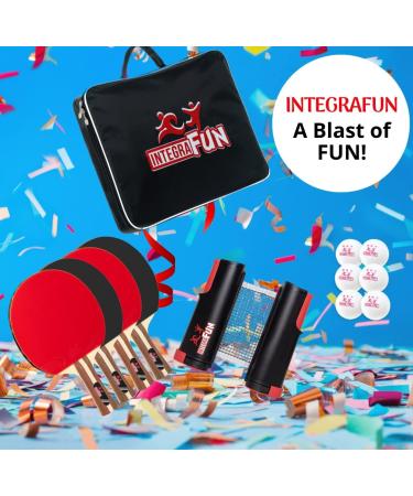 IntegraFun Pro Ping Pong Paddle Set with Net, Balls, and Storage Case - Versatile Table Tennis Kit for Indoor/Outdoor Family Games - Buy Online on GoSupps.com