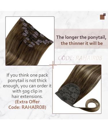 Runature 35cm Brown Balayage Real Hair Braid Ponytail Extension #4/27/4 - Luxurious Smooth Human Hair - Buy Online on GoSupps.com