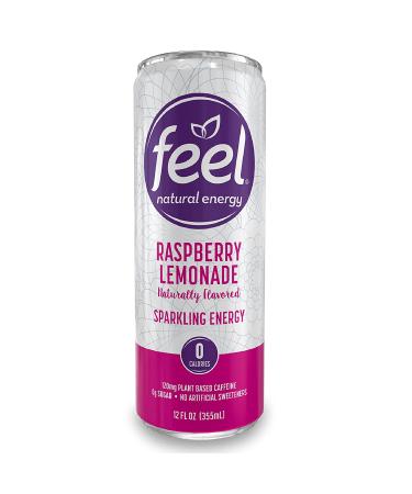 FEEL Sparkling Raspberry Lemonade Energy Drink | Zero Sugar, L-Theanine & Green Coffee | 12 oz (Pack of 12) - Buy Online on GoSupps.com