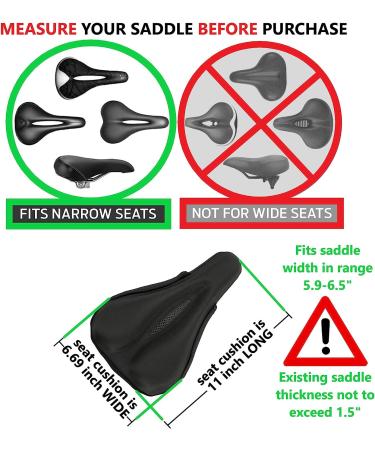 LuxoBike Gel Padded Bike Seat Cover for Men - Extra Soft Cushion Pad for Cycling, Spinning & Exercise - Black - Buy Online on GoSupps.com