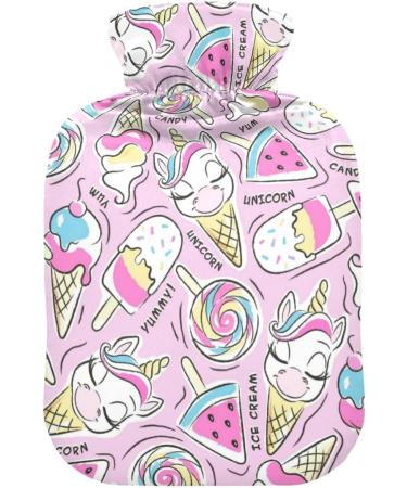 Naanle Unicorn Ice Cream Heat Bottle - 1L Transparent Hot Water Bottle for Pain Relief & Therapy | Ideal Bed Hand & Feet Warmer - Buy Online on GoSupps.com