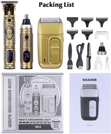 Bestauty Electric Razor Kit | 3-in-1 Cordless Hair Trimmer & Nose Trimmer | USB Rechargeable Men's Foil Shaver Set | Ideal Gifts for Him - Buy Online on GoSupps.com