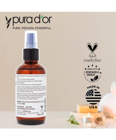 PURA D'OR 4 Oz ORGANIC Pomegranate Oil - 100% Pure USDA Certified Premium Grade Cold Pressed Body Oil - Rich in Antioxidants - Face and Skin - Hair Moisturizer For Men and Women 4 Fl Oz (Pack of 1) - Buy Online on GoSupps.com
