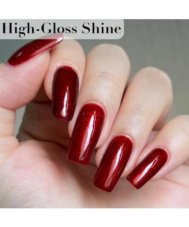 MrCuvaryas burgundy red glitter nail polish quick dry water based polish long lasting nail polish non toxic high gloss with creamy finish nail art diy manicure gift - Buy Online on GoSupps.com