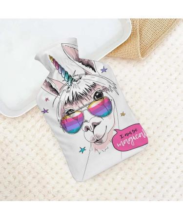 Unicorn Sheep Hot Water Bottle with Plush Cover - Cozy Hand Warmer for Adults & Children | 26.5x15.3cm - International Shipping Available - Buy Online on GoSupps.com