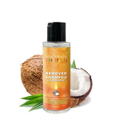 Glue Residue Remover Shampoo 118ML Adding Hair Shine Leave-in Condition Removes Hair Glue Lace Wig Extension Tape for Synthetic and Natural Hair (Transparent)