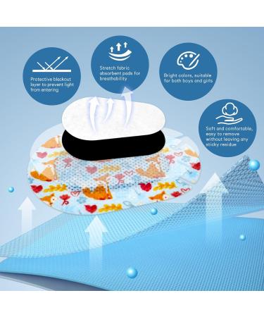 AndicAge 90pcs Kids Eye Patches - Cute Design, Breathable Adhesive Bandages (5 Styles) - Buy Online on GoSupps.com