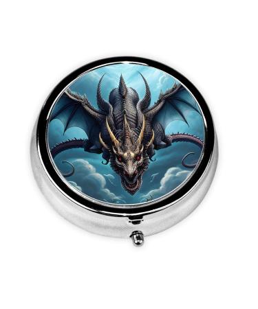 Flying Dragonround Pill Box 3 Compartments Round Pill Box Organizer for Purse Or Pocket Portable Travel Pill Box