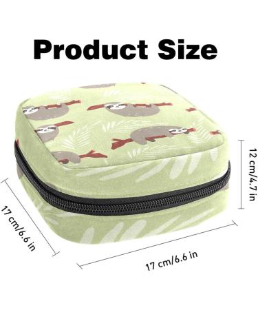 Stylish Menstruation Pad Bag with Zipper - Cute Sloth Design for Women & Girls | Ideal Tampon & Napkin Storage - Buy Online on GoSupps.com