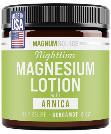 Magnum Solace Nighttime Magnesium Lotion with Arnica Soothing Relief & Relaxation Highly Concentrated Magnesium for Muscles & Joints Apply to Legs or Feet Before Bed Skin-Friendly