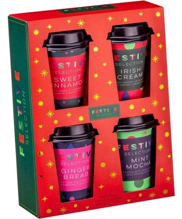 Coffee Gift Set - Festive Coffee Gifts - Assorted Instant Coffee Flavours - Christmas Coffee - Traditional Festive Flavours In One Gift Set - 4 X 22g - Food Gifts Traditional Festive Flavours 253 g (Pack of 1) - Buy Online on GoSupps.com