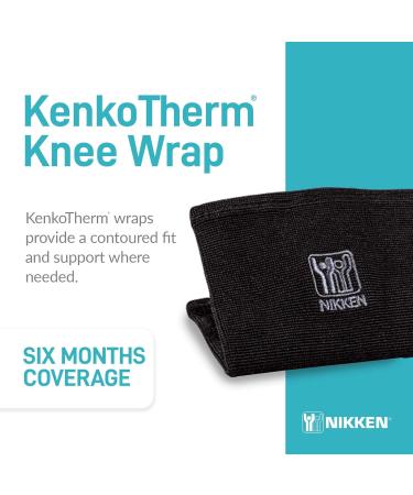 Nikken KenkoTherm Knee Wrap Large 1834 - Black Compression Support for Men & Women | Thin Stretchy Design with Ceramic Reflective Fibers for Relief & Recovery in Running Weightlifting & Basketball - Buy Online on GoSupps.com