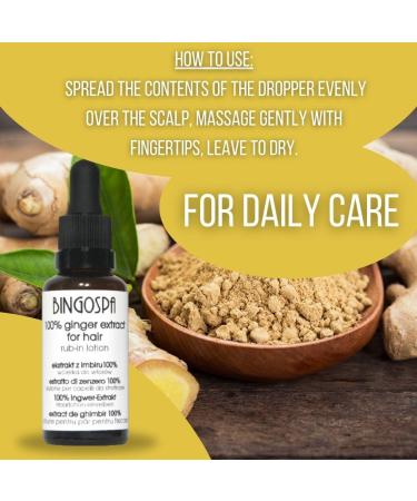 Ginger Extract 100% Hair Lotion Rub 30ml - BINGOSPA | Revitalize Hair & Promote Growth - International Shipping Available - Buy Online on GoSupps.com