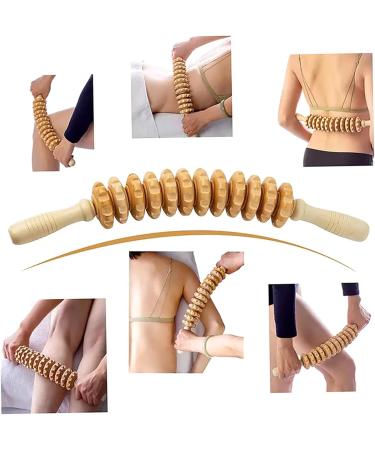 Wood Massage Scooter & Back Roller - 12 Rolls 360 Curved Muscle Relief Cellulite Treatment & Manual Gloves - Buy Online on GoSupps.com