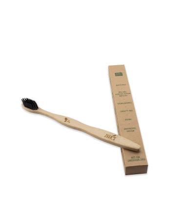 Zeek's Naturals Biodegradable Bamboo Charcoal Toothbrushes - Pack of 12 | Eco-Friendly & Numbered | Charcoal Infused Bristles - Buy Online on GoSupps.com