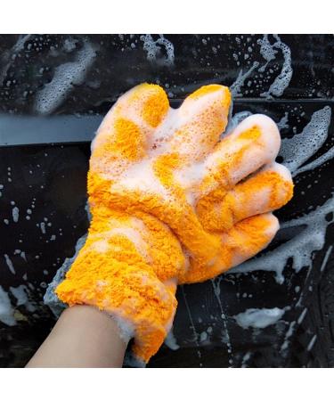 Dishwashing Gloves Plush Superfine Fiber Washing Gloves Coral Wool Car Washing Gloves Washing Bowls Gloves Tools Yellow - Buy Online on GoSupps.com